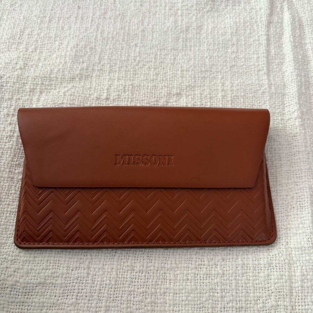 New MISSONI Glasses SUNGLASSES CASE Pouch Leather